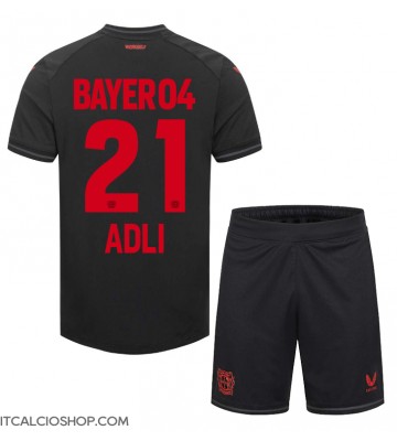 Bayer Leverkusen Amine Adli #21 Prima Maglia Bambino 2023-24 Manica Corta (+ Pantaloni corti)